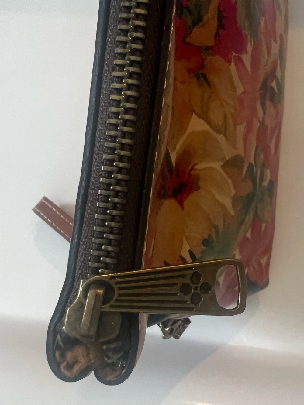 Patricia Nash Vintage Valarie Floral Fold Over Leather Wristlet Clutch Handbag - Picture 14 of 15